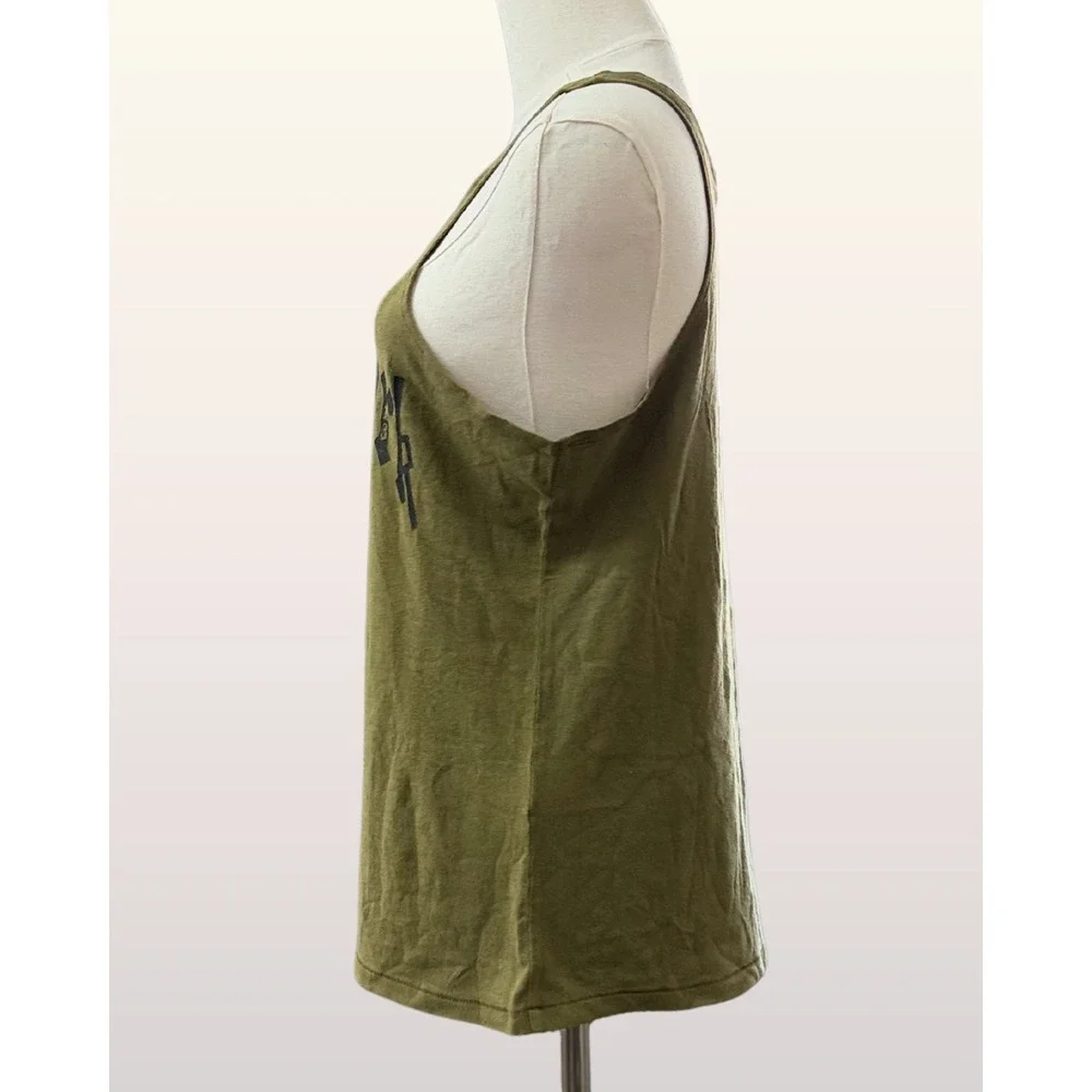 NWT R13 New York Relaxed Tank Size S Olive Green Gothic Graphic R13WK135-001AR